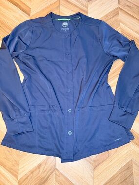 Healing Hands Women's Grey Round-Neck Scrub Jacket